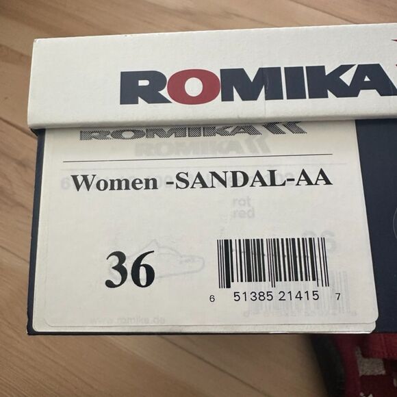 Romika Mokasso Women's 36 Red Nubuck Leather Slip-On Wedge Mule Clog Slipper - Picture 4 of 4